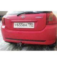 Фаркоп для Toyota Corolla (E 12) 2002-2007 хетчбек съемный крюк на двух болтах 1300кг Автос